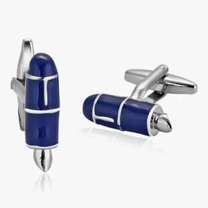 Elegant Blue and Silver Cufflinks